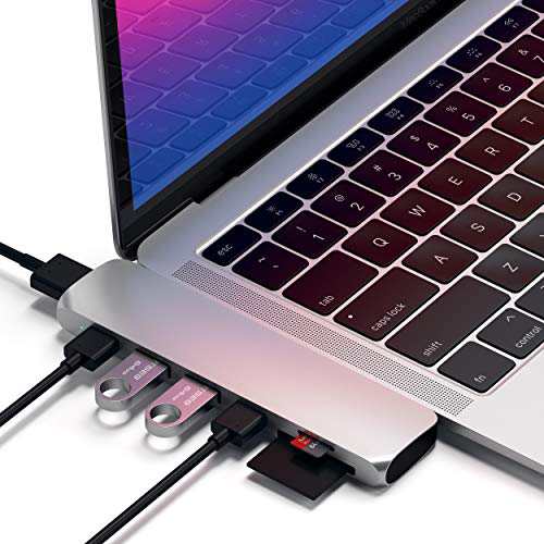 Satechi Type-C アルミニウム Proハブ 7-in-2 (シルバー) 多機能USB-Cポート 40Gbs PD, 4K HDMI, USB-A, micro/SDスロット (MacBookPro/ の通販は