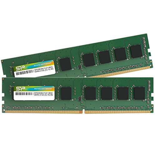 シリコンパワー デスクトップPC用 メモリ DDR4 2133 PC4-17000 8GB x 2枚 (16GB) 288Pin 1.2V CL15 SP016GBLFU213B22