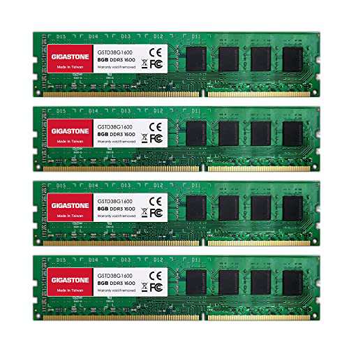 メモリ DDR3Gigastone デスクトップPC用メモリ DDR3 8GBx4枚 (32GB) DDR3-1600MHz PC3-12800 CL11 1.5V UDIMM 240 Pin Unbuffered Non-EC