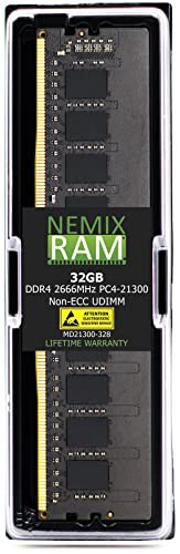 NEMIX RAM NEMIX RAM 32GB DDR4-2666 PC4-21300 2Rx8 Non-ECC Unbufferedメモリ