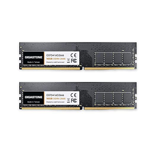 メモリ DDR4Gigastone デスクトップPC用メモリ DDR4 16GBx2枚 (32GB) DDR4-2666MHz PC4-21300 CL19 1.2V UDIMM 288 Pin Unbuffered Non-ECC Meの通販は
