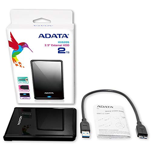 ADATA Technology HV620S 外付けハードドライブ 1TB ブラック AHV620S-1TU31-CBK