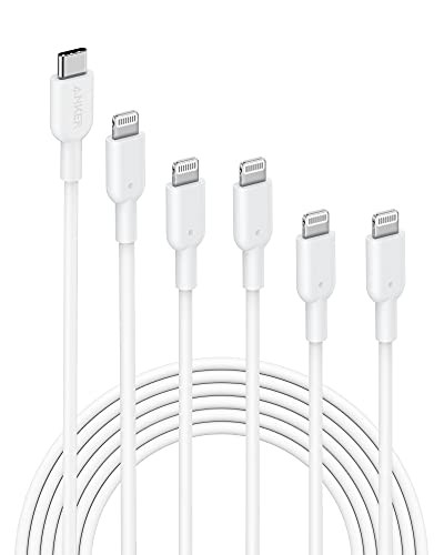 Anker PowerLine II USB-C & ライトニング ケーブル (5本セット) MFi認証 USB PD対応 iPhone 14 / 13 Pro / 12 / SE(第3世代) 各種対応 (