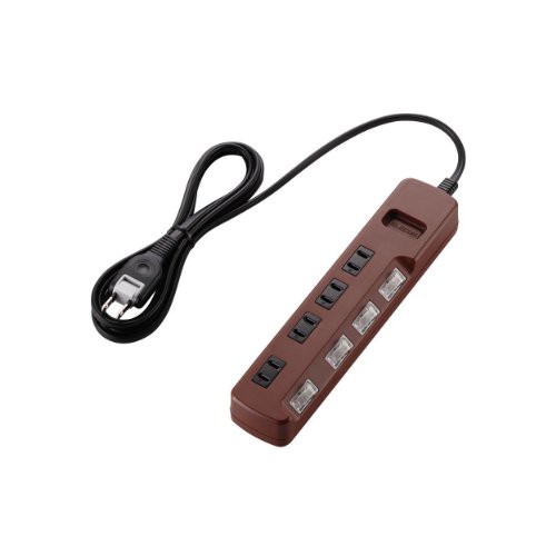 エレコム 電源タップ color style 雷ガード 省エネ 個別スイッチ 4個口 2m ブラウン T-BR02-2420BRの通販は