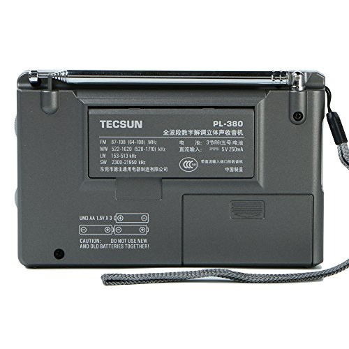 TECSUN PL-380 デジタルDSP短波ラジオ ポータブルBCL受信機 FMステレオ/LW/MW/SW ワールドバンドレシーバー 550局プリセットメモリー 10