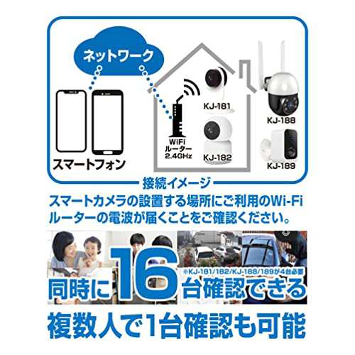 カシムラ スマートカメラ 防水/どこでも設置 人感センサー搭載 マイク