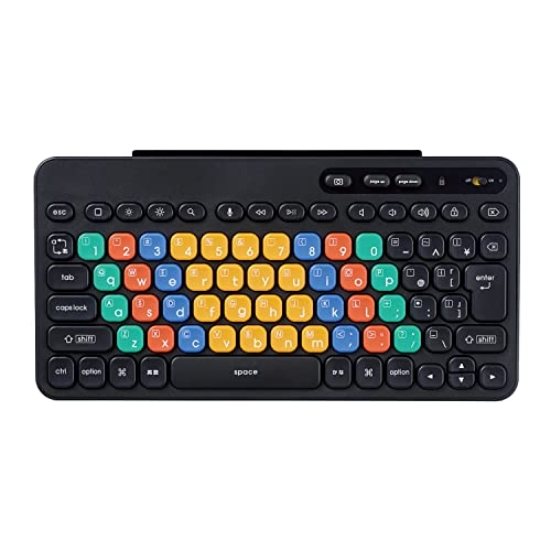 エレコム ワイヤレスキーボード Bluetooth 子供用 パソコン学習 プログラミング KEY PALETTO キーパレット 大阪電気通信大学 兼宗進副学長監修 iPadOS iOS用 抗菌 よみがなシール付 ブラック TK-FS10B