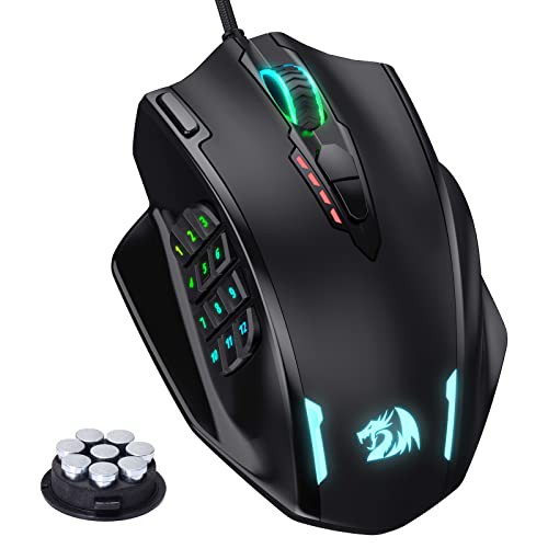 MMOゲーミングマウス Redragon M908 12400DPI 1000Hzポーリングレート 18個のプログランミング可能なボタン付 2.4GHz 5段階DPI調整可 高精度 プロゲーマー レーザーマウス コンパクト 持ち運び便利 の通販は