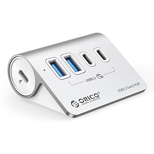 ORICO USB ハブ USB3.0 4ポート 10Gbps高速転送 セルフパワー/バスパワー両対応 50cmケーブルと変換アダプタ付き USB C/USB Aデバイス両対応 Windows/Linux/Mac OS/Android等Oの通販は