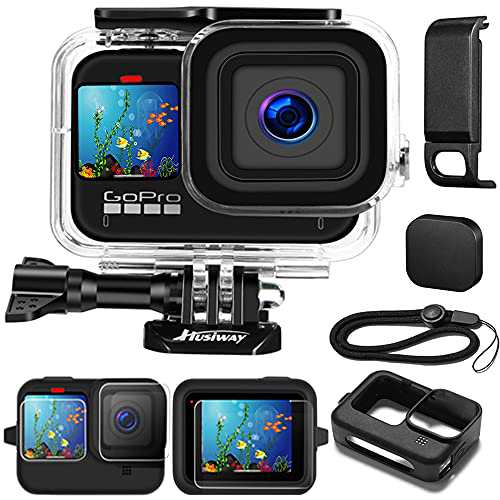 GoPro Hero 12 11 10 9用防水ケースハウジング ブラック 強化ガラススクリーンプロテクター シリコンスリーブ 保護ケース アクセサリーキットバンドル Gopro12 Gopro11 Gopro10 Gopro9 Go Pの通販は 5,100円