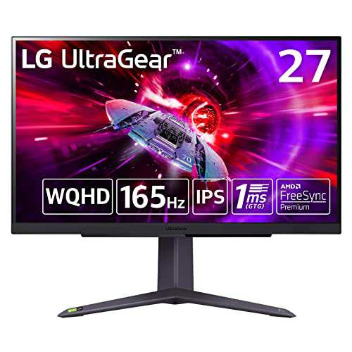 27GR75Q-B 27インチ LG UltraGear WQHD(2560×1440)/ ゲーミングモニター/アンチグレア/165Hｚ/IPS 1ms（GTG）/FreeSync Premium/HDR10/D