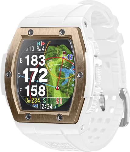 ショットナビクレスト　腕時計型GPSゴルフナビ　ブラック×ローズゴールドBK×