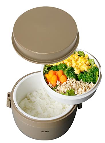 シービージャパン 保温弁当箱 [ご飯容器 460ml][おかず容器 405ml] ベージュ ステンレス 真空断熱 ランチジャー holmsの通販は