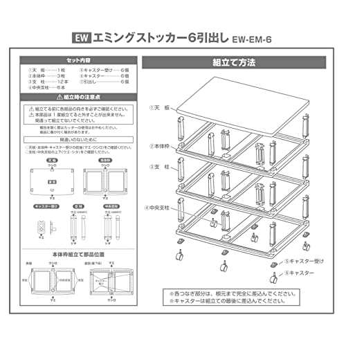 JEJアステージ 収納チェスト EMING(エミング) 深型ストッカー 6引出し