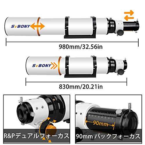 SVBONY SV503 天体望遠鏡 屈折式 望遠鏡 口径102mm EDガラス f/7 焦点距離714mm OTA 鏡筒のみ 高倍率 学研 キャンプ 天体観測