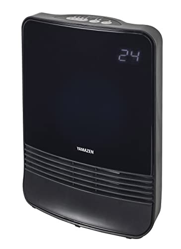 [山善] セラミックファンヒーター セラミックヒーター 小型 温度センサー付 省エネ 1200W 出力切替2段階 オートオフタイマー 転倒オフス