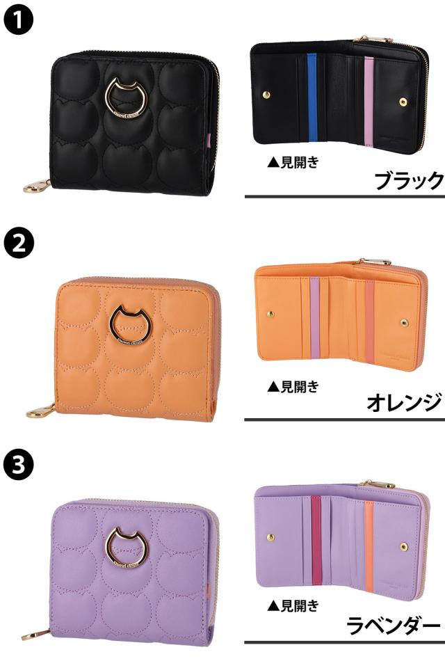 ツモリチサト 財布 小物 二つ折り財布 2つ折り財布 折財布 小銭入れあり 本革 tsumori chisato ラインネコ 57906 レディース 薄い スリム ポイント10倍 送料無料 誕生日プレゼント ギフト ラッピング無料 【正規代理店】_1