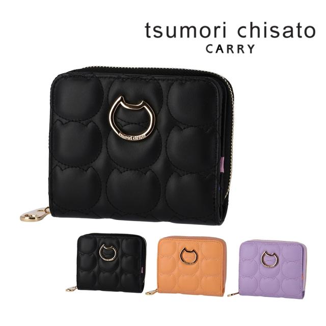 ツモリチサト 財布 小物 二つ折り財布 2つ折り財布 折財布 小銭入れあり 本革 tsumori chisato ラインネコ 57906 レディース 薄い スリム ポイント10倍 送料無料 誕生日プレゼント ギフト ラッピング無料 【正規代理店】