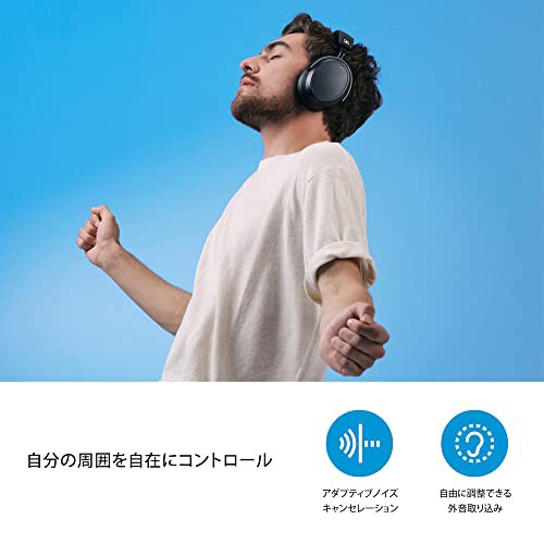 ゼンハイザー Sennheiser ワイヤレスヘッドホン MOMENTUM 4 Wireless Black 高性能ドライバー ノイズキャンセリング  60時間再生 タッチパネル 低遅延 aptX Adaptive マルチポイント その他イヤホン