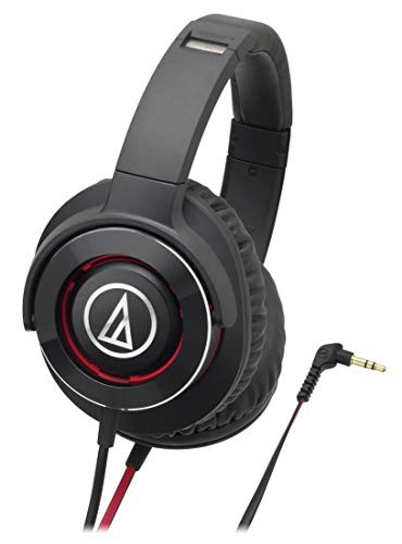 audio-technica SOLID BASS ポータブルヘッドホン 重低音 ブラックレッド ATH-WS770 BRDの通販は