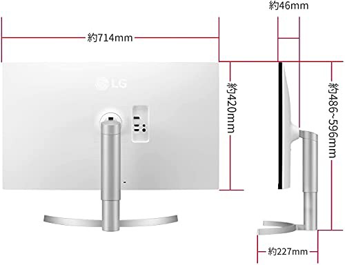 LG フレームレス モニター ディスプレイ 32UN550-WAJP 31.5インチ/4K/HDR/VA非光沢/HDMI×2、DP/FreeSync対応/スピーカー搭載/高さ調節/