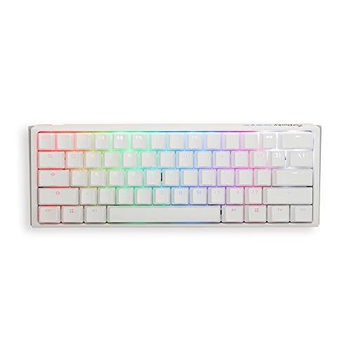 Ducky Channel One 3 Mini Pure White 60 Percentホットスワップ RGB メカニカルキーボード (Cherry MX シルバー)