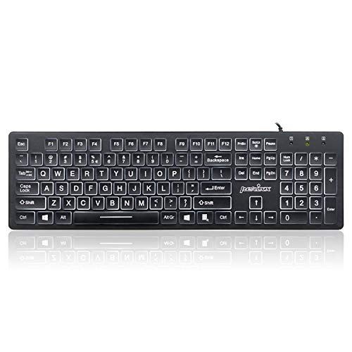 Perixx(ペリックス) PERIBOARD-317 バックライトキーボード 有線 バックライト USB接続 見やすい大きなプリントのキートップ使用 英語配列【正規品】 (四角キー)の通販は