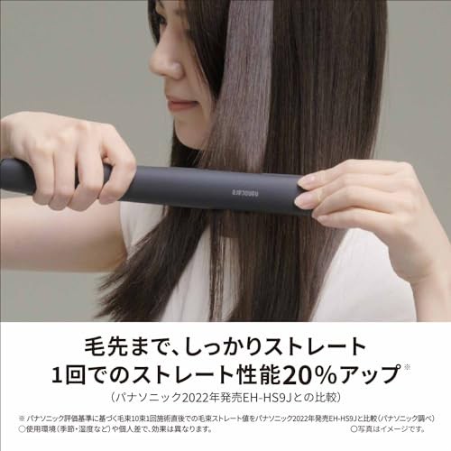 パナソニック ヘアーアイロン ストレート用 ナノケア スムースグロスコーティングプラス 海外対応 黒 EH-HS0J-K