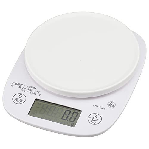 オーム電機 クッキングスケール 3kg 抗菌仕様 キッチンスケール 料理用はかり 量り 計り デジタル 計量 COK-S305-W 07-8918 OHMの通販は