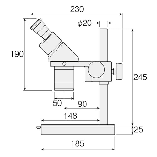 ホーザン(HOZAN) 実体顕微鏡 10×/20× 切り換え式 作動距離80mm ステージ全長185mm L-50