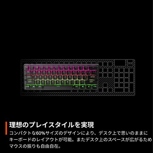 SteelSeries ゲーミングキーボード ミニサイズ Apex Pro Mini Wireless US 無線 ワイヤレス 英語配列 Quantum 2.0ワイヤレス接続 OmniPoi