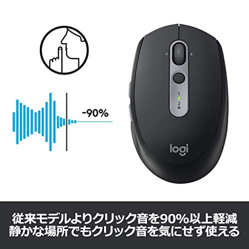 ロジクール ワイヤレスマウス 無線 静音 Bluetbooth Unifying 7ボタン M590GT グラファイトトーナル ワイヤレス マウス windows mac Chroの通販は
