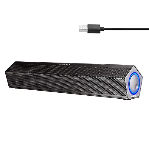 Sanyun SW010 デュアルモードパソコンスピーカー、8 Wハイファイステレオ、有線USB接続、電源とオーディオ用16ビットDAC内蔵、Bluetooth 5.0、PCノートパソコンタブレット向けミニスピーカー、ブラックの通販は 5,248円