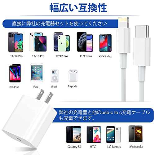 iPhone 充電器 純正 20W USB C 急速充電器 1m Lightning USB C