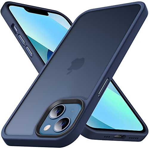 Anqrp iPhone 13 mini 用 ケース 半透明 米軍MIL規格 耐衝撃 マット感ケース 黄ばみ無し ストラップホール付き スマホケース アイフォン13 ミニ 対応 薄い カバー 5.4インチ 「ブルー」の通販は