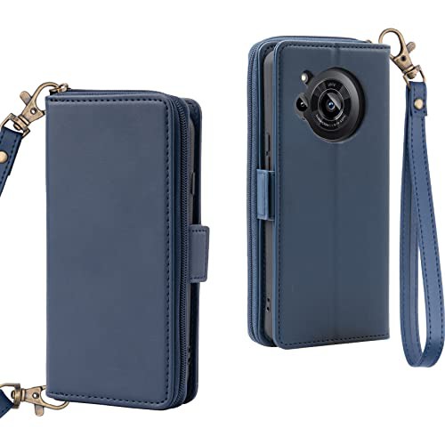AQUOS R7 ケース 手帳型 多財布デザイン アクオス R7 カバー 手帳 専属ストラップ SH-52C スマホケース サイドマグネット スタンド機能付き AQUOSR7 手帳型ケース カード収納 アクオスR7 財布一体型ケース アク