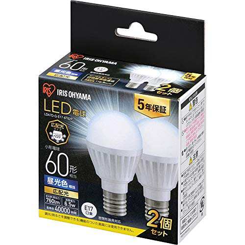 まとめ）アイリスオーヤマ LED電球60W E17 広配光 昼白色 4個セット