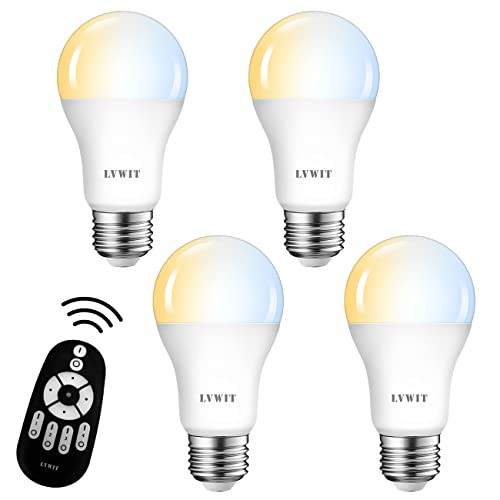 LVWIT LED電球 E26口金 1200LM 消費電力12W 調光 調色 リモコン付き LEDランプ 75形相当 遠隔操作 昼光色 昼白色 電球色 常夜灯 広配光タ