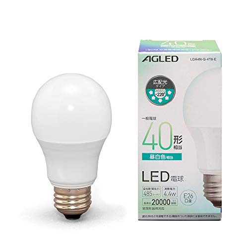 アイリスオーヤマ LED電球 E26 広配光 40W 形相当 昼白色 LDA4N-G-4T6-