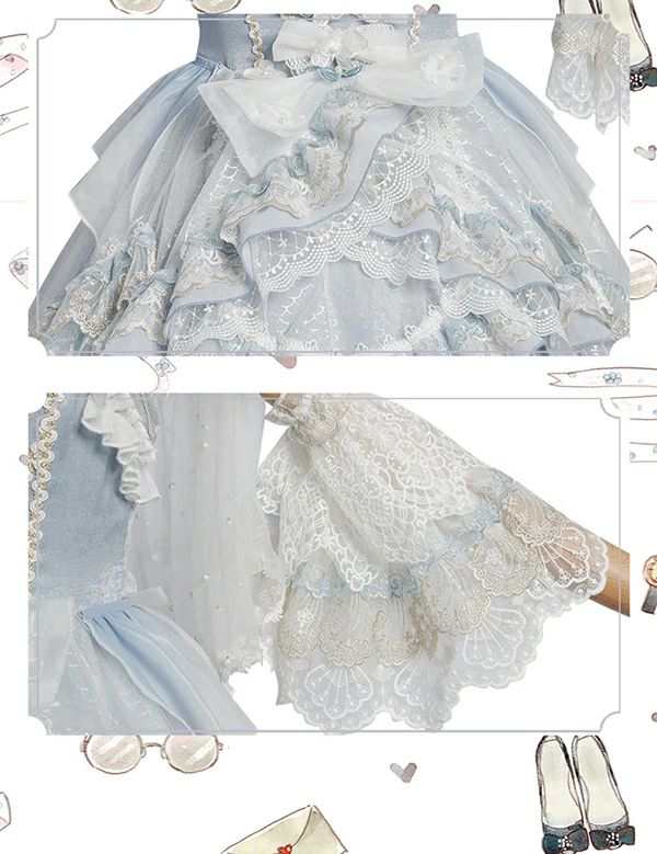 ロリータ ワンピース コスチューム メイド服 ゴスロリ ロリータワンピース 華やか メイド 豪華セット レディース  姫袖  姫ロリ 甘ロリ ゴシック ゴスロリ おとぎの国 日常 イベント 衣装 ベール ヘッドドレス 首飾り セット ドレス 小悪魔 bauty1548の通販は