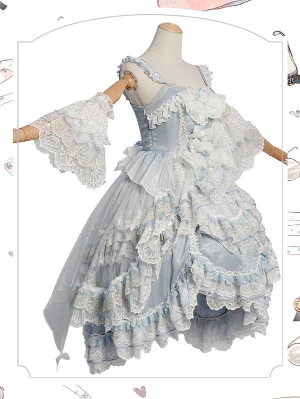 ロリータ ワンピース コスチューム メイド服 ゴスロリ ロリータワンピース 華やか メイド 豪華セット レディース  姫袖  姫ロリ 甘ロリ ゴシック ゴスロリ おとぎの国 日常 イベント 衣装 ベール ヘッドドレス 首飾り セット ドレス 小悪魔 bauty1548の通販は