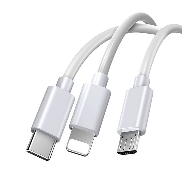 3in1 充電ケーブル 1.2m USB ケーブル 3A 急速充電 3イン1 充電