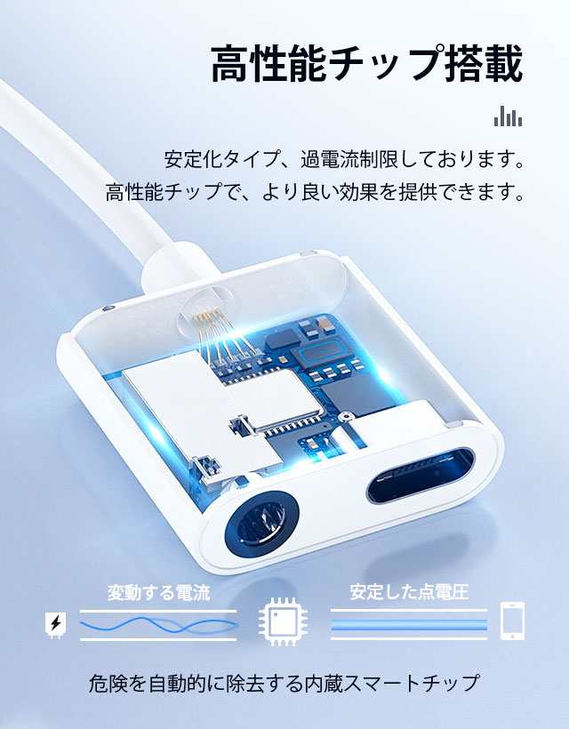 変換アダプタ Lightning-3.5mm 充電器iphoneケーブ イヤホン変換