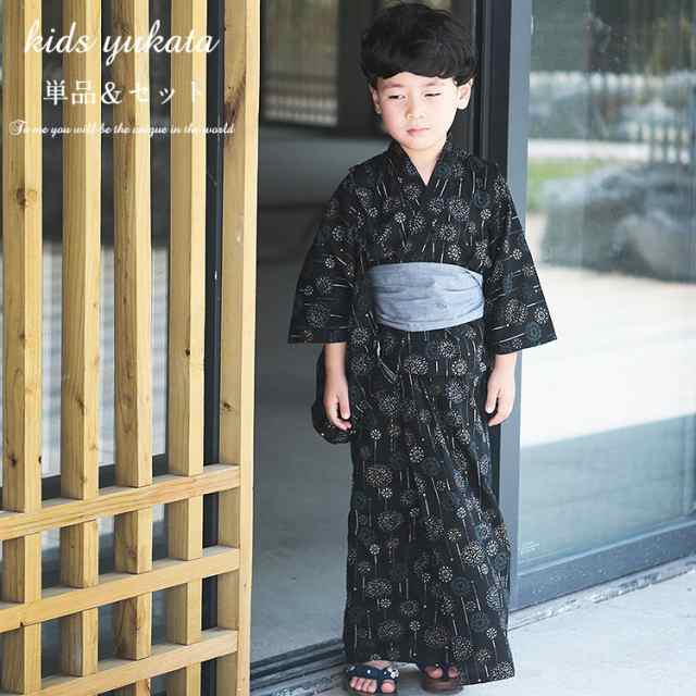 黒 花火 浴衣 ゆかた 子供 子ども 男の子 キッズ 男児 簡単着付け 帯 セット 下駄 和柄 和服 レトロ 洗える 夏祭り 夕涼み会 お祭り 文化祭 盆踊り お盆休み お祝い プレゼント かわいい 可愛い おしゃれ かっこいい 簡単 中学生 七五三 80 90 100 110 120 130 140 150 160
