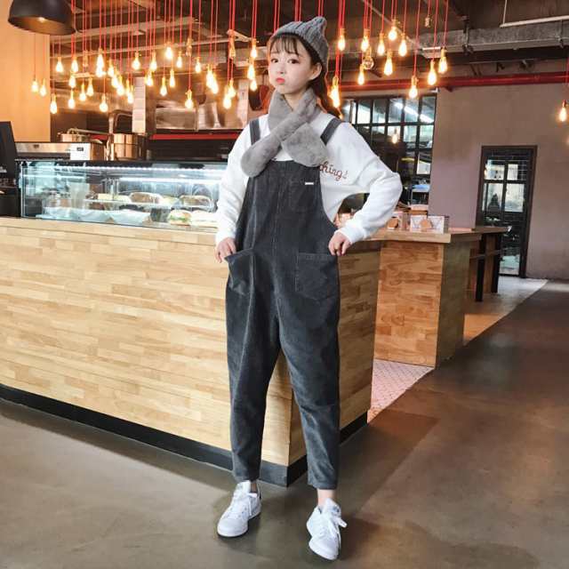 コーデュロイパンツ サロペットパンツ カジュアル パンツ ワイドパンツ パンツ カワイイ フリーサイズの通販はau Wowma Fashion Mille