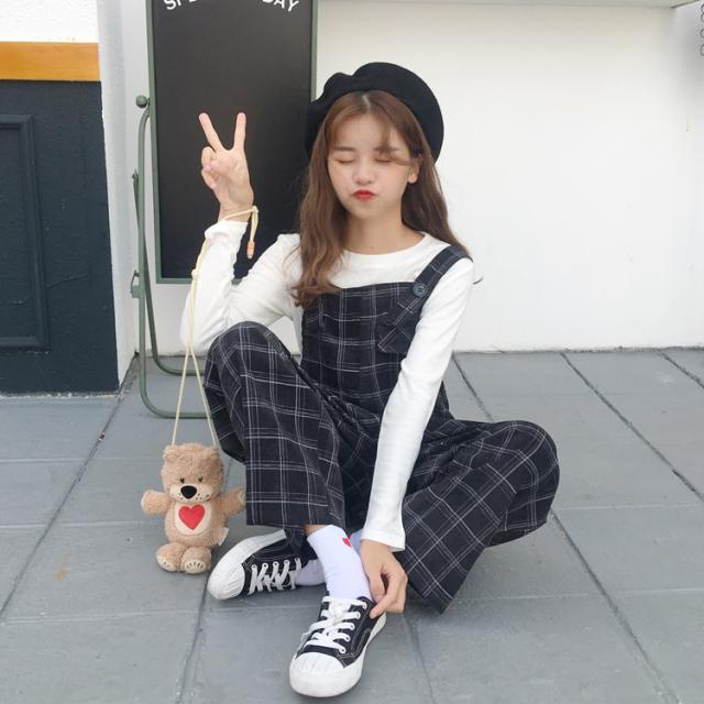 チェック柄 コーデュロイ トラッド感のあるサロペット オーバーオール 原宿系 ファッション レディースの通販はau Pay マーケット Fashion Mille