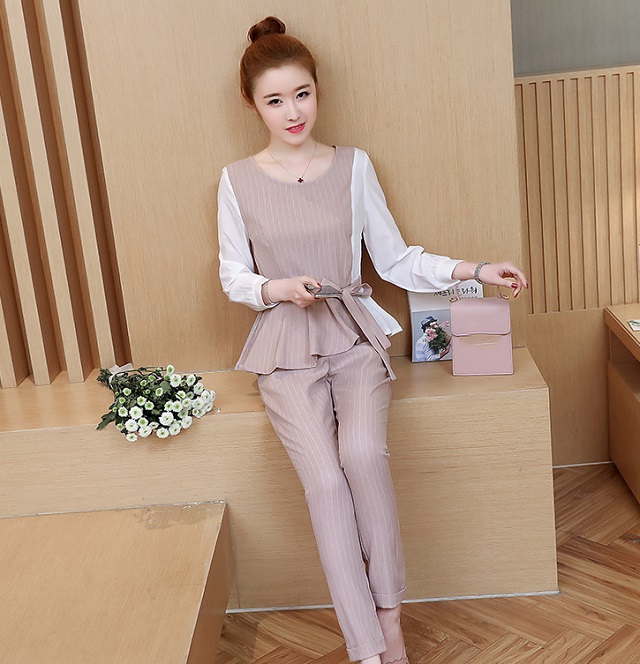 セットアップ レディース 2点セット 秋冬 パンツスーツ 女の子 大人 上品 ストライプ 上下セットの通販はau Pay マーケット Fashion Mille