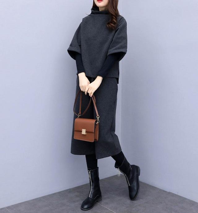 セットアップ レディース 秋 冬 春 七分袖 トップス ハイネック ワイドパンツ 上下セット お洒落の通販はau Pay マーケット Fashion Mille