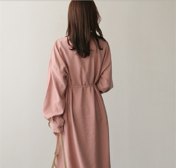 シャツワンピース ロングワンピ 無地 ワンピース 長袖 マキシ丈 ピンク Aライン 春 夏 レディースの通販はau Pay マーケット Fashion Mille