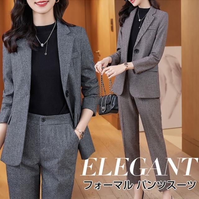 パンツスーツ レディース フォーマルスーツ 入学式 卒業式 母 ママスーツ ビジネススーツ 上下 セット スリット入り スーツ シンプル きれいめ スリム 細身 通勤 ビジネス用 面接 OL 結婚式
